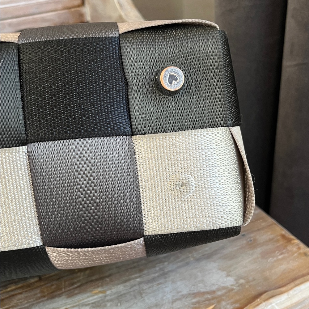 🤍🩶 Harvey's California Seatbelt Bag Grey Patchwork Ombre Large Satchel - Picture 15 of 15